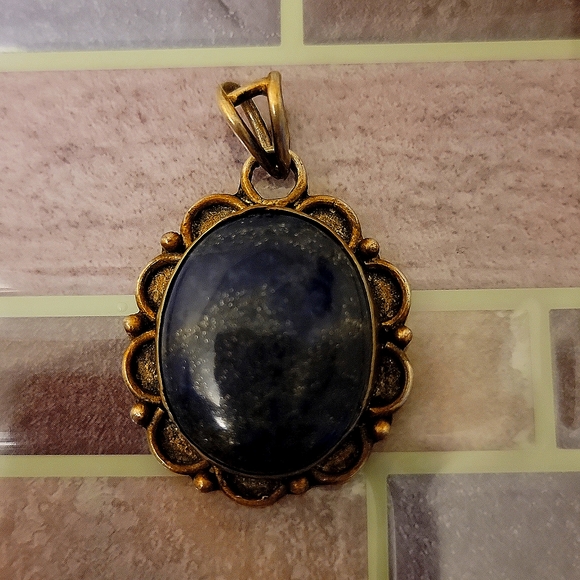 Vintage Lapis Necklace Pendant - Picture 1 of 4